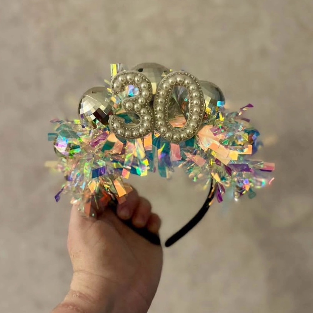 30th Birthday Headband / Crown Handmade Sparkly Party Tiara